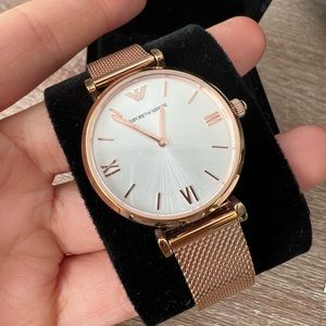 Emporio Armani Women's Two-Hand Rose Gold-Tone Steel Watch